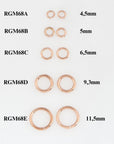 925 Sterling Silver Rose Gold High Quality Open Jump Rings, Solid Sterling Silver thick Open Rings, Jewelry Supplies, Findings, RGM68A-E