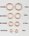 925 Sterling Silver Rose Gold CLOSED Jump Rings, High Quality HOLLOW Jump Rings, Jewelry Supplies, Findings, RGM104A-D