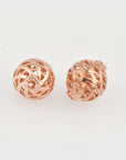 925 Sterling Silver Rose Gold Filigree Beads, Handmade Silver Beads, Solid Silver Beads, Spacer Beads, Jewelry Supply, RGM112