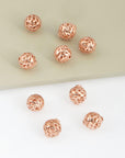 925 Sterling Silver Rose Gold Filigree Beads, Handmade Silver Beads, Solid Silver Beads, Spacer Beads, Jewelry Supply, RGM112