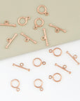 925 Sterling Silver Rose Gold Toggle Clasps, Silver Toggle Clasp, Plain Toggle Clasp Set, Jewelry Making Supplies, Jewelry Findings, RGM59B