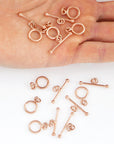 925 Sterling Silver Rose Gold Toggle Clasps, Silver Toggle Clasp, Plain Toggle Clasp Set, Jewelry Making Supplies, Jewelry Findings, RGM59C
