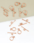 925 Sterling Silver Rose Gold Toggle Clasps, Silver Toggle Clasp, Plain Toggle Clasp Set, Jewelry Making Supplies, Jewelry Findings, RGM59C