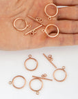 925 Sterling Silver Rose Gold Toggle Clasps, Toggle Clasp, Gold Plated Plain Toggle Clasp Set, Jewelry Supply, Jewelry Findings, RGM59E