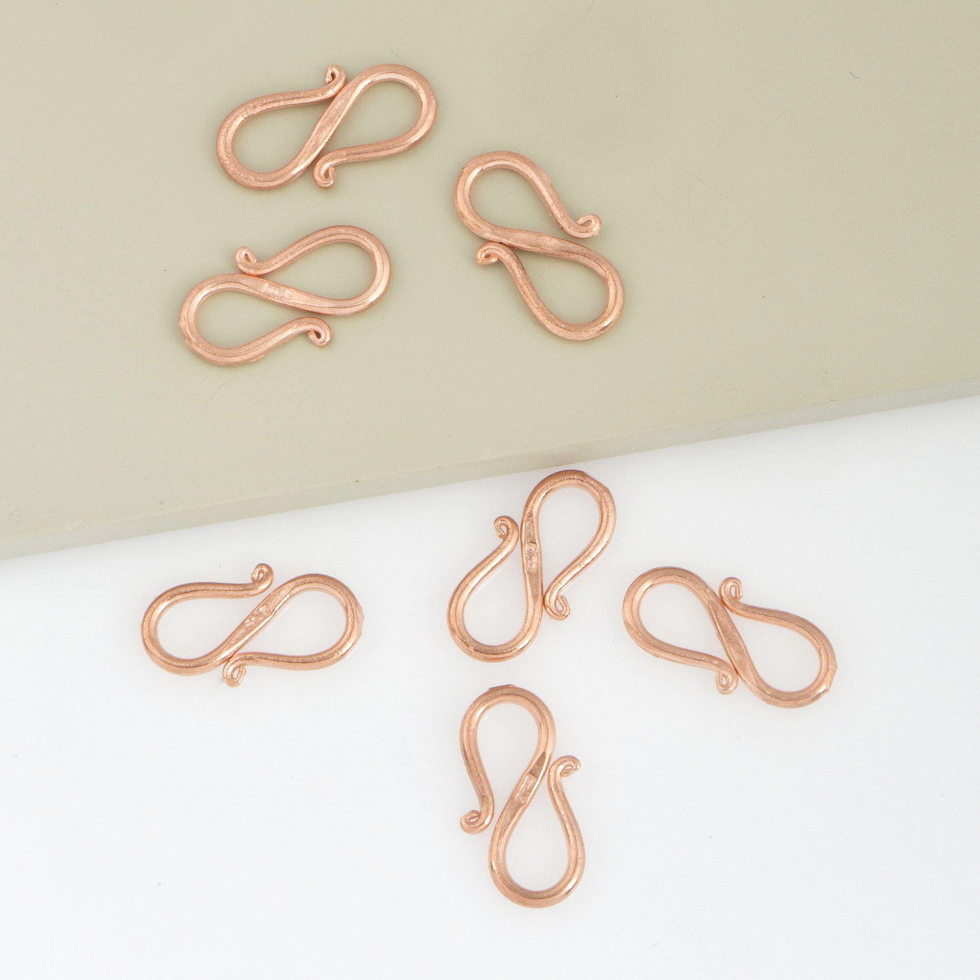 925 Solid Silver Rose Gold S Clasps, Solid Silver Hook Claspsin Gold, Gold S Clasps Connectors, Jewelry Supplies, Jewelry Findings, RGM65B