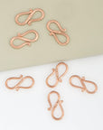 925 Solid Silver Rose Gold S Clasps, Solid Silver Hook Claspsin Gold, Gold S Clasps Connectors, Jewelry Supplies, Jewelry Findings, RGM65B