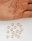 925 Sterling Silver Rose Gold Dia 6.5mm & Ga.18 Open Jump Rings, tough, 8 pces, Jewelry Supplies, Findings, RGM68C