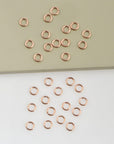 925 Sterling Silver Rose Gold Dia 6.5mm & Ga.18 Open Jump Rings, tough, 8 pces, Jewelry Supplies, Findings, RGM68C