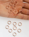 925 Sterling Silver Rose Gold Open Jump Rings, tough, High Quality Dia 11.5mm & Ga.14 in Silver, 3 Pces, Jewelry Supplies, Findings RGM68E