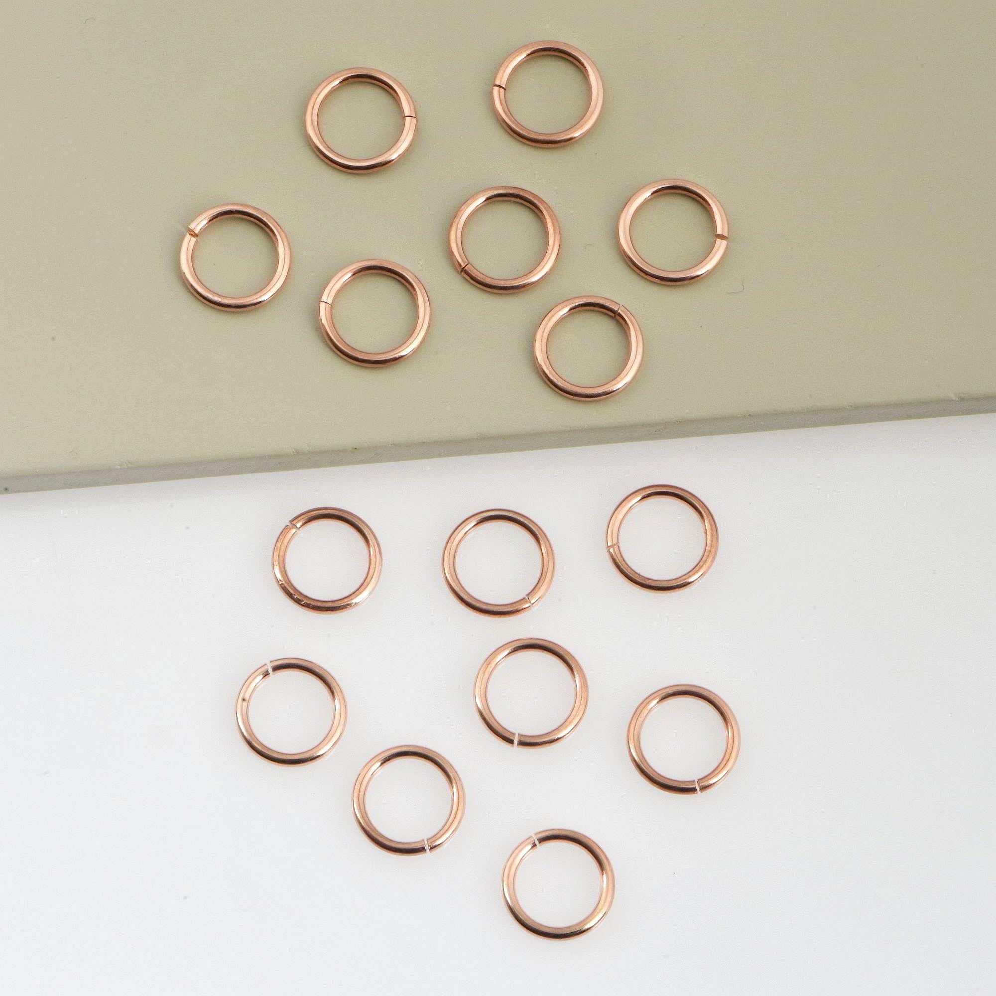925 Sterling Silver Rose Gold Open Jump Rings, tough, High Quality Dia 11.5mm & Ga.14 in Silver, 3 Pces, Jewelry Supplies, Findings RGM68E