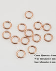 Dia 6mm & Ga.4 925 Sterling Silver Rose Gold CLOSED Jump Rings, Tough, Silver Hollow Rings , Jewelry Supplies, Finding, RGM103C