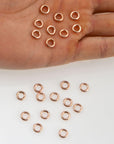 925 Sterling Silver Rose Gold High Quality 12,7 mm CLOSED and HOLLOW Jump Rings, Jewelry Supplies, Findings, RGM104B