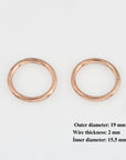 925 Sterling Silver Rose Gold High Quality 19 mm CLOSED and HOLLOW Jump Rings, Jewelry Supplies, Findings, RGM104D