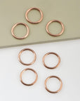 925 Sterling Silver Rose Gold High Quality 19 mm CLOSED and HOLLOW Jump Rings, Jewelry Supplies, Findings, RGM104D