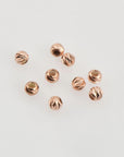 925 Silver Rose Gold Diamond Cut 3mm Round Beads, Laser Multi Diamond Cut Beads, Moon Cut Spacer Beads, Jewelry Crafting Supplies, RGM2B