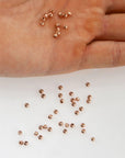 925 Silver Rose Gold Diamond Cut 3mm Round Beads, Laser Multi Diamond Cut Beads, Moon Cut Spacer Beads, Jewelry Crafting Supplies, RGM2B