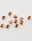 925 Silver Rose Gold Diamond Cut 5mm Round Beads, Laser Multi Diamond Cut Beads, Moon Cut Spacer Beads, Jewelry Crafting Supplies, RGM2D