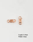 925 Sterling Silver Rose Gold Lobster Clasp, Silver Trigger Clasp, Spring Clasp, Jewelry Making Supplies, Jewelry Making Findings, RGM55A