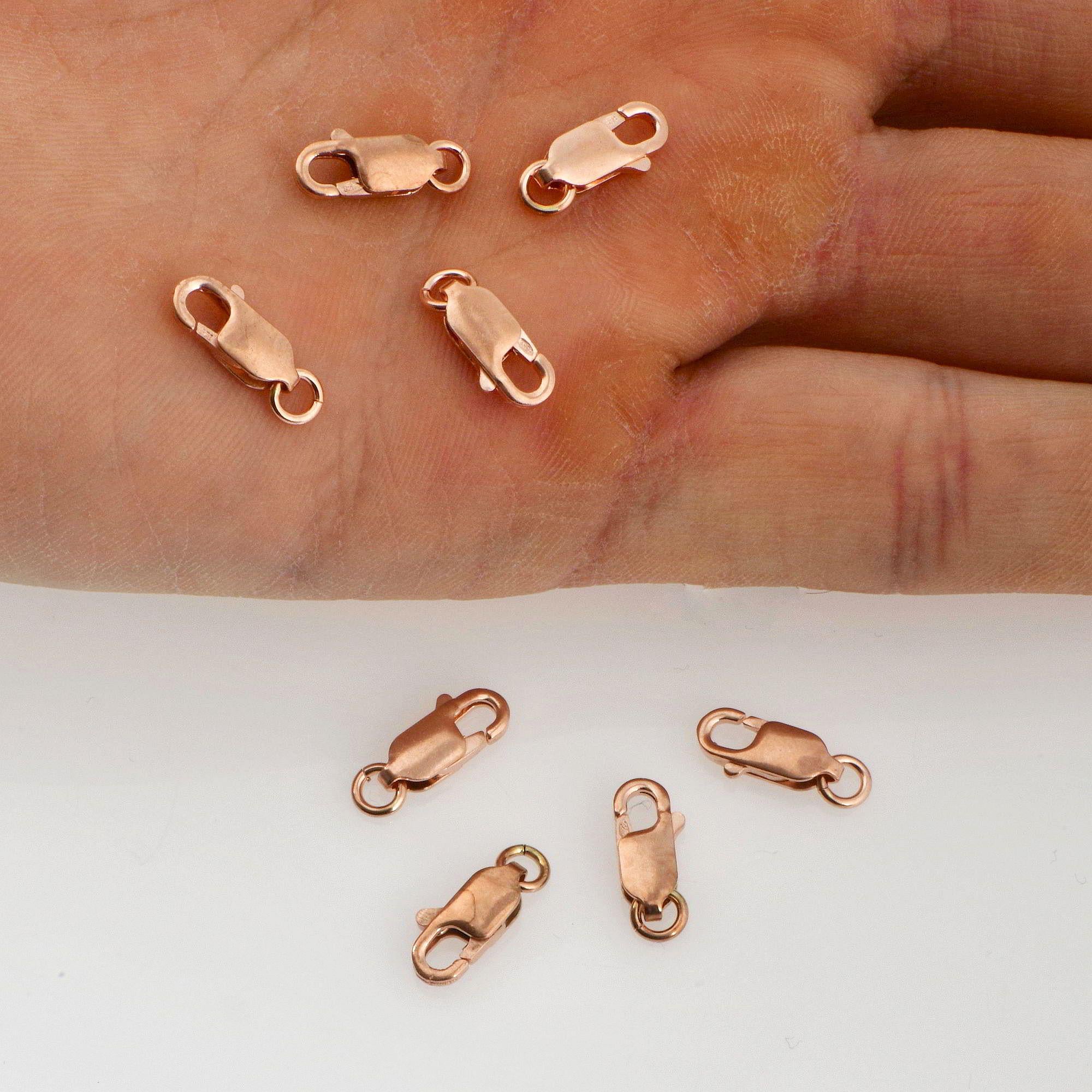 925 Sterling Silver Rose Gold Lobster Clasp, Silver Trigger Clasp, Spring Clasp, Jewelry Making Supplies, Jewelry Making Findings, RGM55A-D