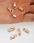 925 Sterling Silver Rose Gold Lobster Clasp, Silver Trigger Clasp, Spring Clasp, Jewelry Making Supplies, Jewelry Making Findings, RGM55A-D