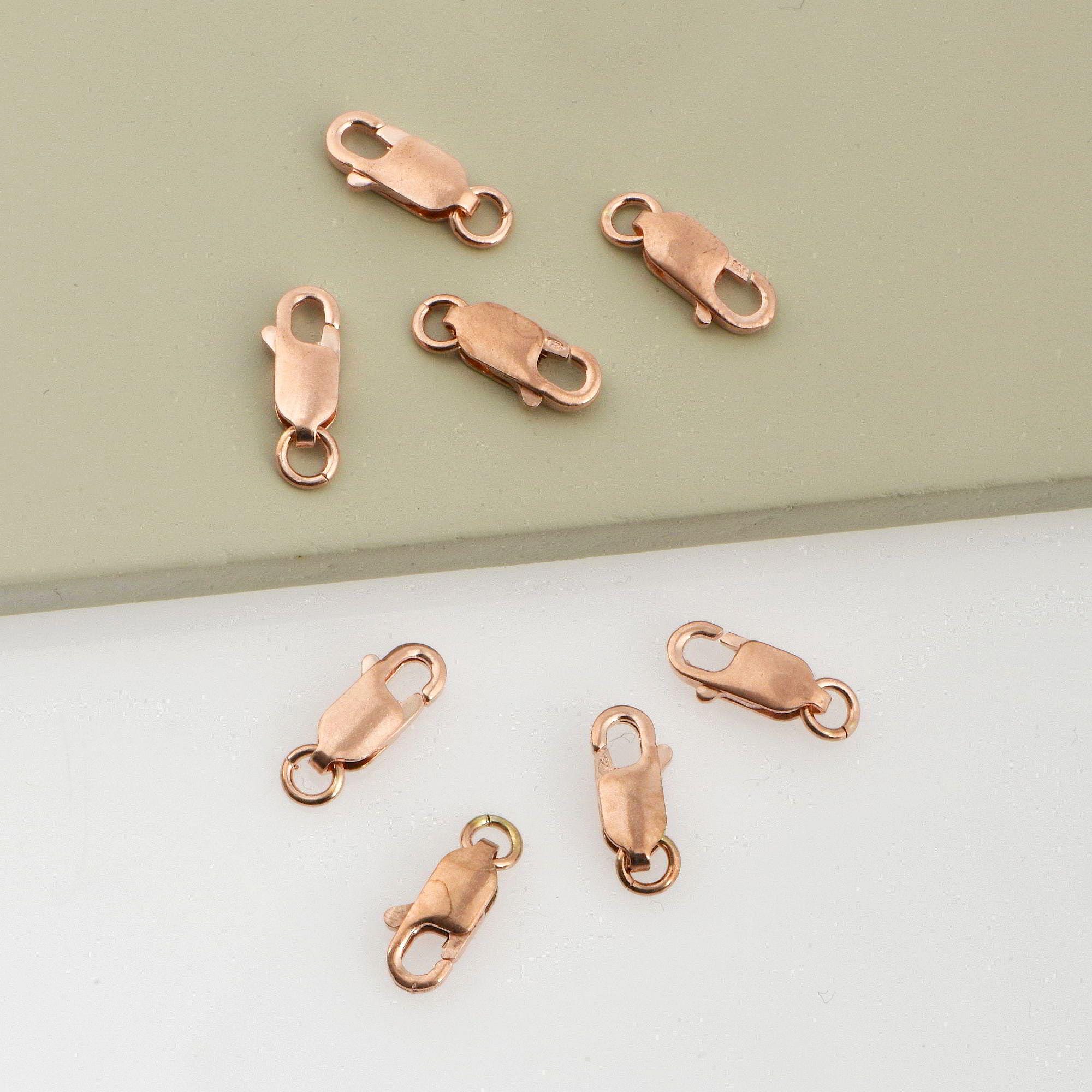 925 Sterling Silver Rose Gold Lobster Clasp, Silver Trigger Clasp, Spring Clasp, Jewelry Making Supplies, Jewelry Making Findings, RGM55B