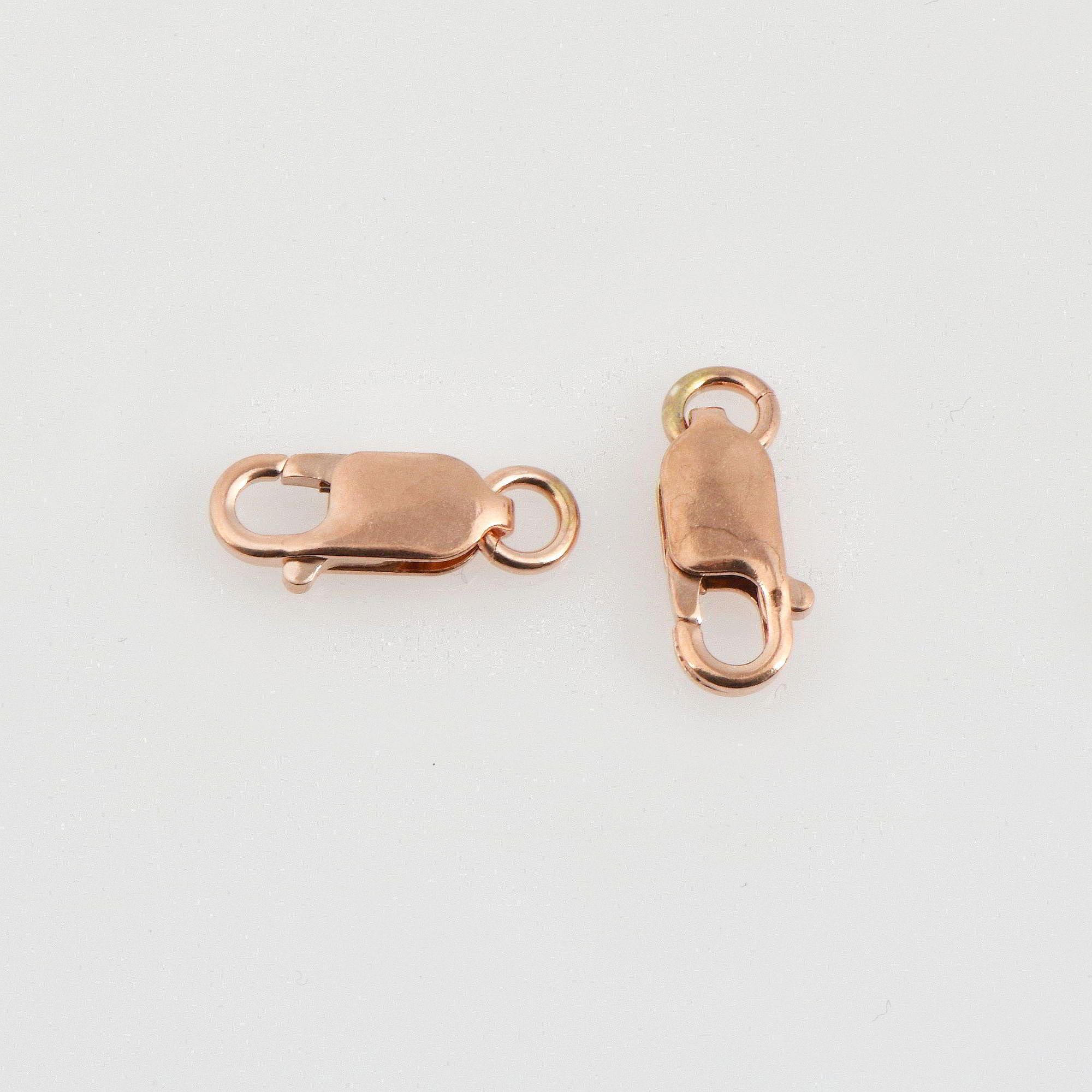 925 Sterling Rose Gold Silver Lobster Clasp, Silver Trigger Clasp, Spring Clasp, Jewelry Making Supplies, Jewelry Making Findings, RGM55C