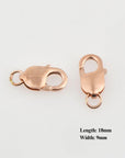 925 Sterling Silver Rose Gold Lobster Clasp, Silver Trigger Clasp, Spring Clasp, Jewelry Making Supplies, Jewelry Making Findings, RGM55E