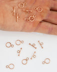 925 Sterling Silver Rose Gold Vermeil Toggle Clasps, Silver Plain Toggle Clasp Set, Jewelry Supplies, Jewelry Findings, RGM59A-E