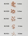 925 Silver Rose Gold Diamond Cut Round Beads, Silver Laser Multi Diamond Cut Beads, Moon Cut Spacer Beads, Jewelry Supplies, RGM2 A-F