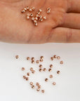 925 Silver Rose Gold Diamond Cut Round Beads, Silver Laser Multi Diamond Cut Beads, Moon Cut Spacer Beads, Jewelry Supplies, RGM2 A-F