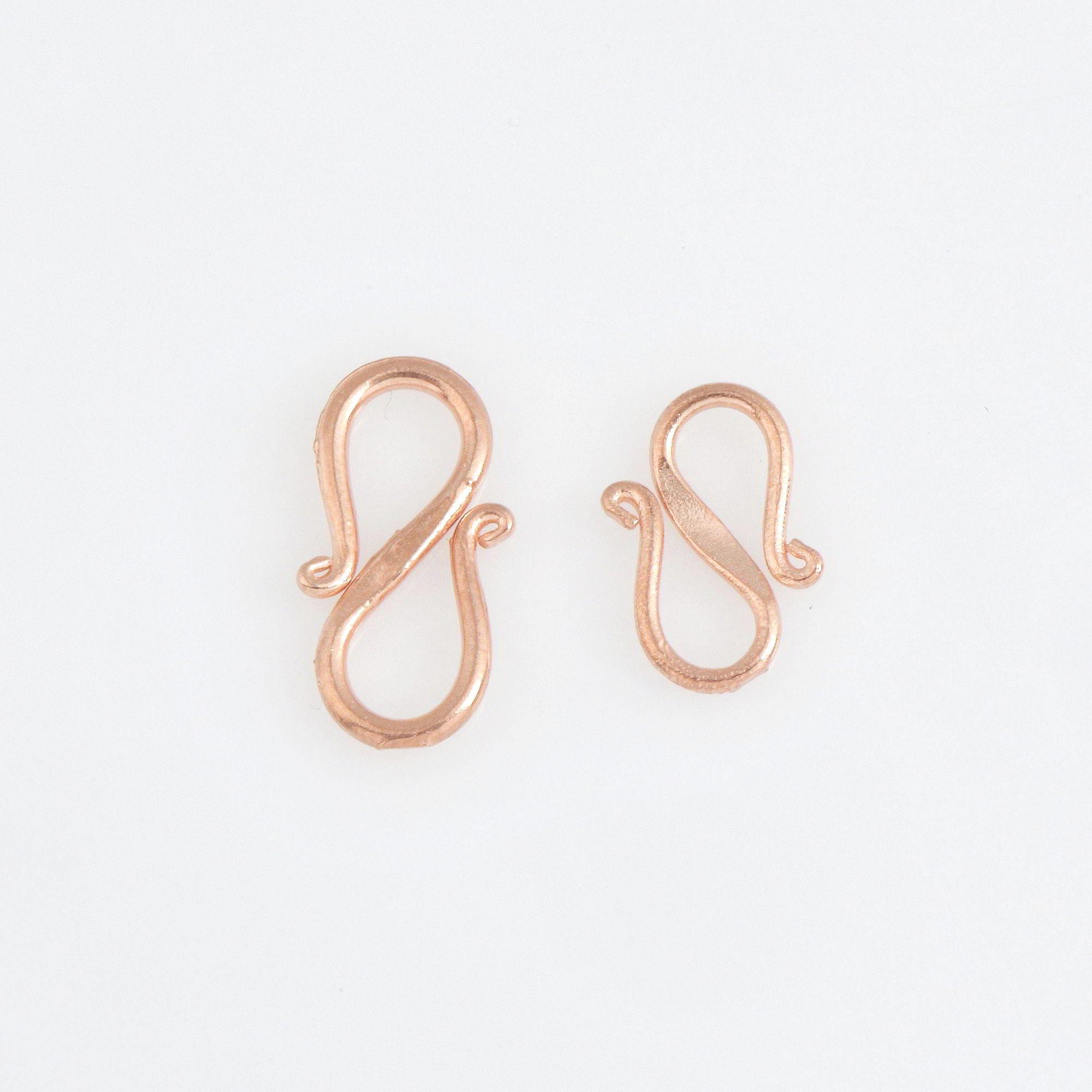 925 Sterling Silver Rose Gold S Clasps, Hook Clasps, Antique Solid Silver Connectors, Jewelry Making Supplies, Jewelry Findings, RGM65A-B