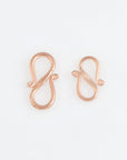 925 Sterling Silver Rose Gold S Clasps, Hook Clasps, Antique Solid Silver Connectors, Jewelry Making Supplies, Jewelry Findings, RGM65A-B