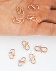 925 Sterling Silver Rose Gold S Clasps, Hook Clasps, Antique Solid Silver Connectors, Jewelry Making Supplies, Jewelry Findings, RGM65A-B