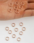 925 Sterling Silver Rose Gold High Quality Open Jump Rings, Solid Sterling Silver thick Open Rings, Jewelry Supplies, Findings, RGM68A-E