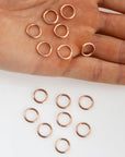 925 Sterling Silver Rose Gold High Quality Open Jump Rings, Solid Sterling Silver thick Open Rings, Jewelry Supplies, Findings, RGM68A-E