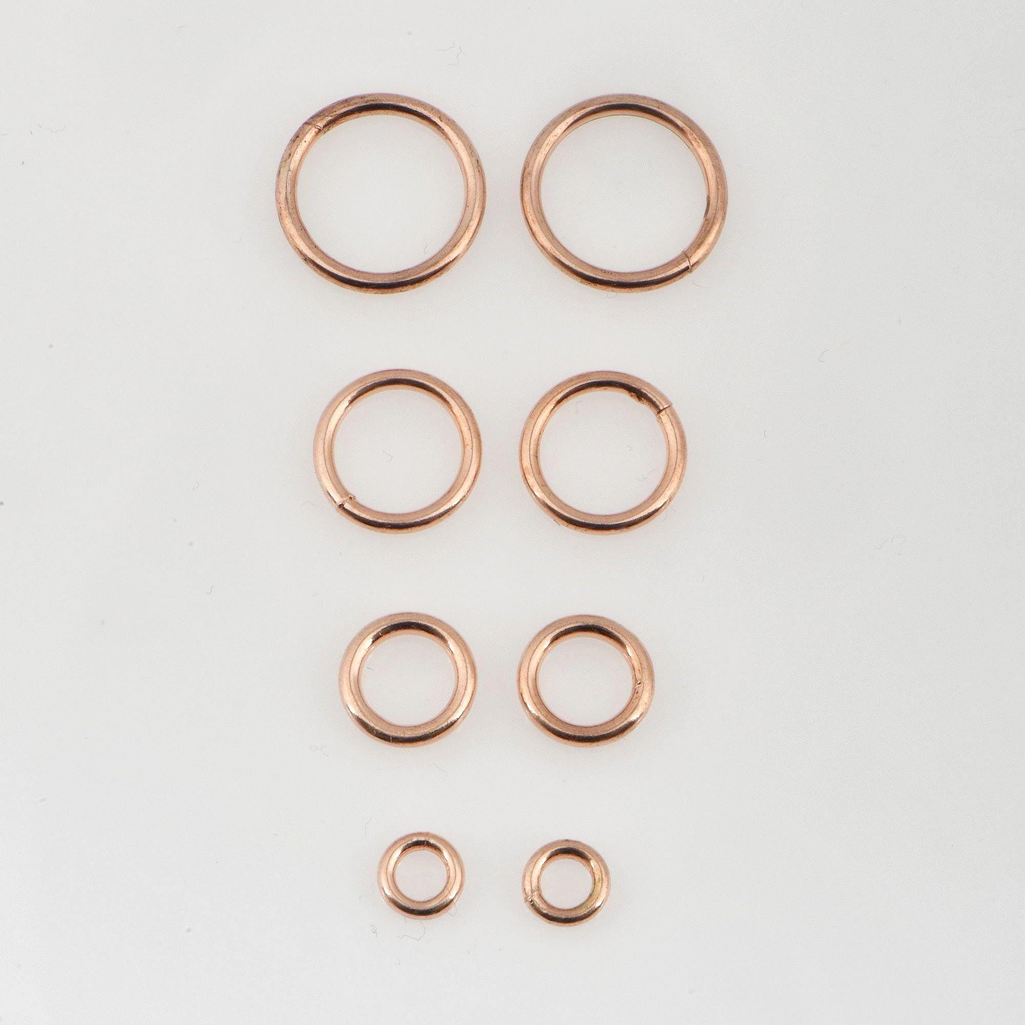 925 Sterling Silver Rose Gold CLOSED Jump Rings, High Quality HOLLOW Jump Rings, Jewelry Supplies, Findings, RGM104A-D