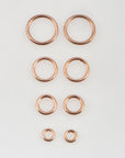 925 Sterling Silver Rose Gold CLOSED Jump Rings, High Quality HOLLOW Jump Rings, Jewelry Supplies, Findings, RGM104A-D