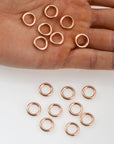 925 Sterling Silver Rose Gold CLOSED Jump Rings, High Quality HOLLOW Jump Rings, Jewelry Supplies, Findings, RGM104A-D