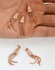 925 Sterling Silver Rose Gold Small Tassels, Handmade Silver Tassels, 925 Solid Silver Tassels, Pendants Tassels, Jewelry Supply, RGM107