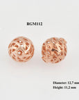 925 Sterling Silver Rose Gold Filigree Beads, Handmade Silver Beads, Solid Silver Beads, Spacer Beads, Jewelry Supply, RGM112