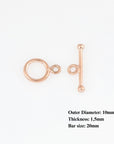925 Sterling Silver Rose Gold Toggle Clasps, Silver Toggle Clasp, Plain Toggle Clasp Set, Jewelry Making Supplies, Jewelry Findings, RGM59B