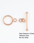 925 Sterling Silver Rose Gold Toggle Clasps, Toggle Clasp, Silver Plain Toggle Clasp Set, Jewelry Making Supplies, Jewelry Findings, RGM59D
