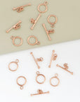 925 Sterling Silver Rose Gold Toggle Clasps, Toggle Clasp, Silver Plain Toggle Clasp Set, Jewelry Making Supplies, Jewelry Findings, RGM59D