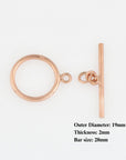 925 Sterling Silver Rose Gold Toggle Clasps, Toggle Clasp, Gold Plated Plain Toggle Clasp Set, Jewelry Supply, Jewelry Findings, RGM59E