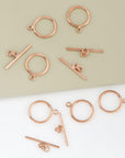 925 Sterling Silver Rose Gold Toggle Clasps, Toggle Clasp, Gold Plated Plain Toggle Clasp Set, Jewelry Supply, Jewelry Findings, RGM59E