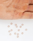 925 Sterling Silver Rose Gold Dia 4.5mm & Ga.19 Open Jump Rings, tough, 20 Pces Jewelry Supplies, Findings, RGM68A