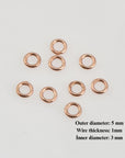 Dia 5mm & Ga.3 925 Sterling Silver Rose Gold CLOSED Jump Rings, Tough, Hollow jump Rings, Jewelry Supplies, Findings, RGM103B