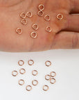 Dia 6mm & Ga.4 925 Sterling Silver Rose Gold CLOSED Jump Rings, Tough, Silver Hollow Rings , Jewelry Supplies, Finding, RGM103C