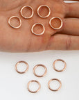 925 Sterling Silver Rose Gold High Quality 15 mm CLOSED and HOLLOW Jump Rings, Jewelry Supplies, Findings, RGM104C