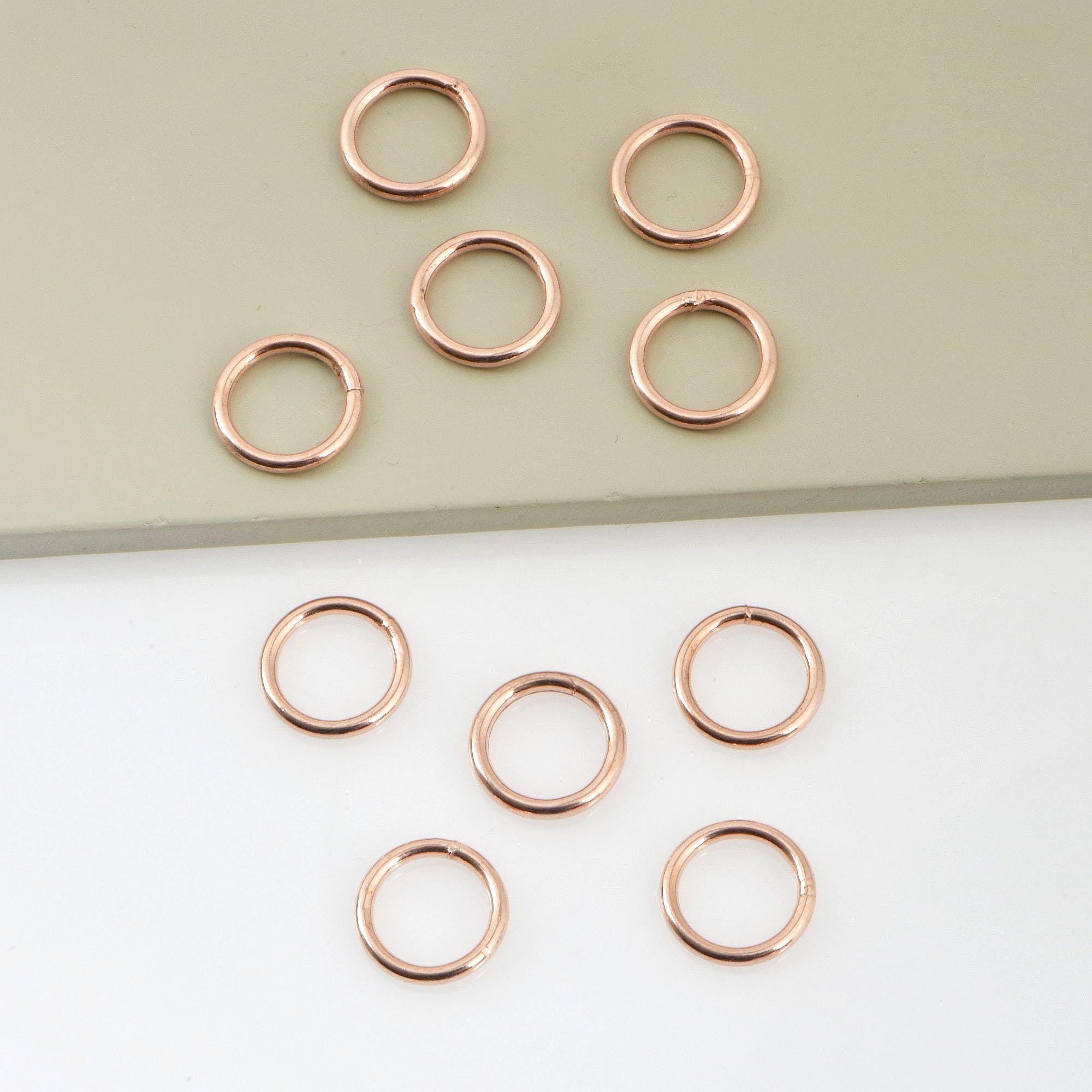 925 Sterling Silver Rose Gold High Quality 15 mm CLOSED and HOLLOW Jump Rings, Jewelry Supplies, Findings, RGM104C